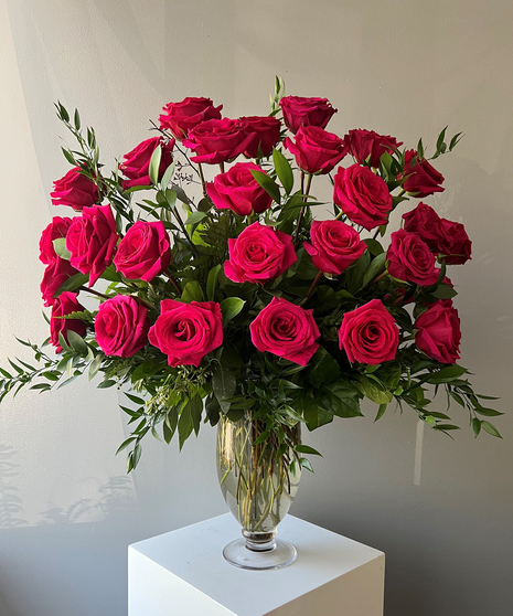 48 Hot Pink Roses