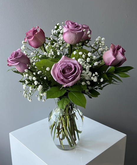 6 Lavender Roses