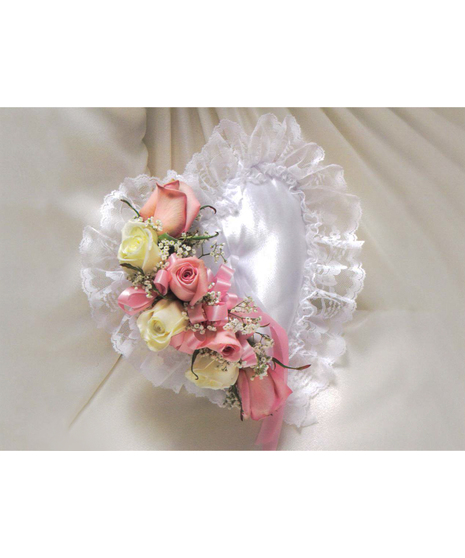 Pink & White Heart Pillow
