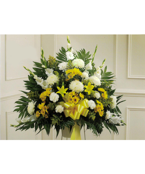 Yellow & White Standing Basket