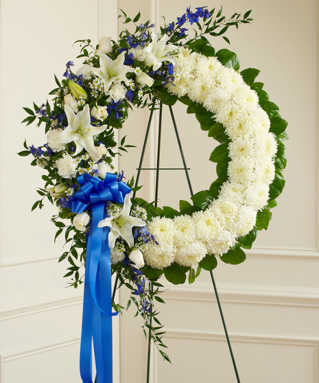 Blue & White Standing Wreath
