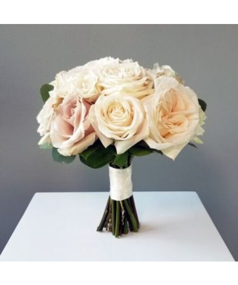 Pink w/ Blush Roses Wedding Bouquet - Vintage